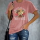 thumbnail image 2 of Camiseta de verano ligera y transpirable para mujer, talla XL, cuello redondo y manga corta con estampado en oro rosa, 2 of 6