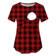 thumbnail image 6 of Bovxnpu Womens Maternity Shirts Maternity Nursing Short Sleeve Striped Daily Wear Top Sleepwear, 6 of 9