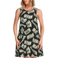 thumbnail image 1 of Balery Dollar Vestidos de verano para mujer con estampado: vestido holgado sin mangas, vestido playero informal y cómodo para días calurosos., 1 of 7