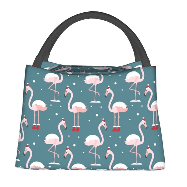 Easygdp Flamingo Bolsa de Almuerzo Insulada Reutilizable, Bolsa de Mano y Bandolera para Oficina, Trabajo, Viajes
