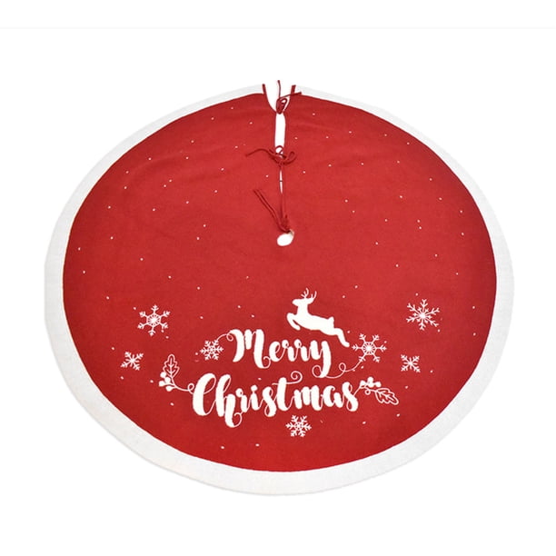 Falda de árbol de Navidad Copos de nieve Manta impresa Fondo del piso Navidad rústica Decoración exterior del hogar Adorno festivo para fiestas Inevent HA008749-00