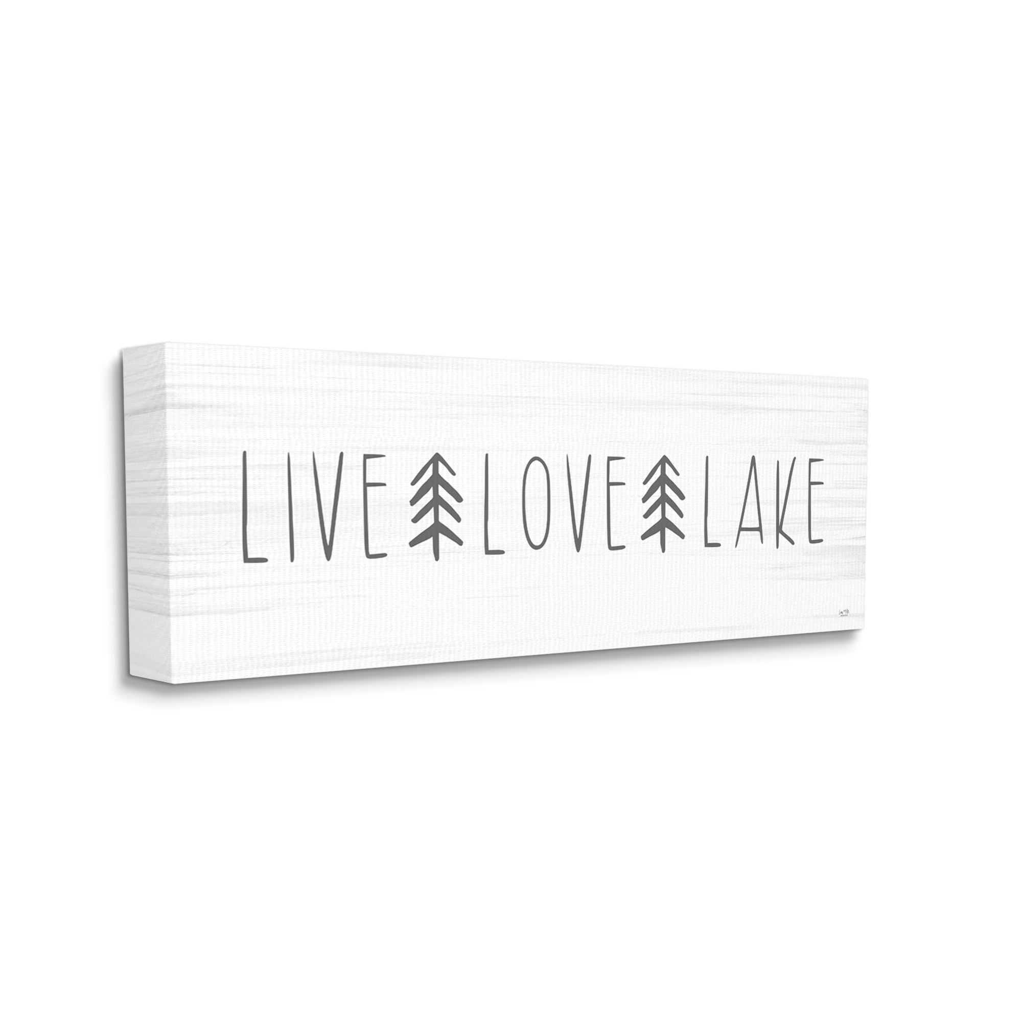 Stupell Industries Live Love Lake Phrase Nature Painting Gallery Wrapped Canvas Print Wall Art, 48 x 20