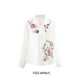 thumbnail image 3 of Qarigey Camisas informales para mujer, camisa blanca de talla grande a la moda, Top bordado de flores Vintage, blusa ajustada para deportes al Type2 NO2, 3 of 6