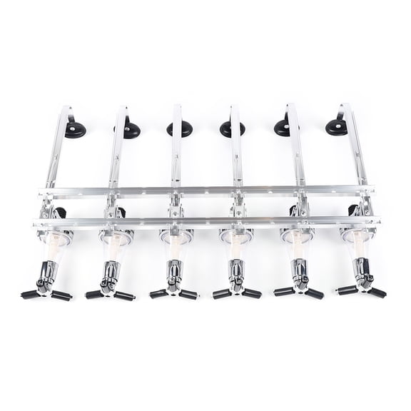 Autrinix Wall Mounted Liquor Dispenser, 6 Bottle Capacity, Vintage Industrial Design, Sturdy Aluminum & ABS, Easy Access for Wine, Liquor, Cocktail Storage in Home or Bar