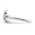 thumbnail image 3 of 925 Sterling Silver Stackable Expressions Pink Enameled Awareness Ribbon Ring Size: 5; for Adults and Teens; for Women and Men, 3 of 5