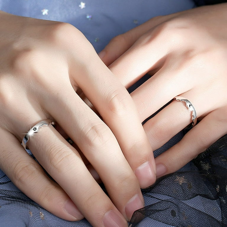 Nuyoaher Rings That Don'T Tarnish Small Design Simple SunMoon And