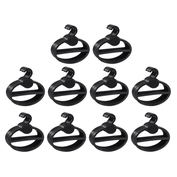 200X Bufanda MantÓN Organizador Corbatas Perchas PlÁStico Ovaladas Almacenamiento Tamaño Negro: 13,5 cm (Longitud) x 12,5 cm (DiÁMetro) x 13,5 cm (Altura) X1,9 cm (Boca de Gancho)