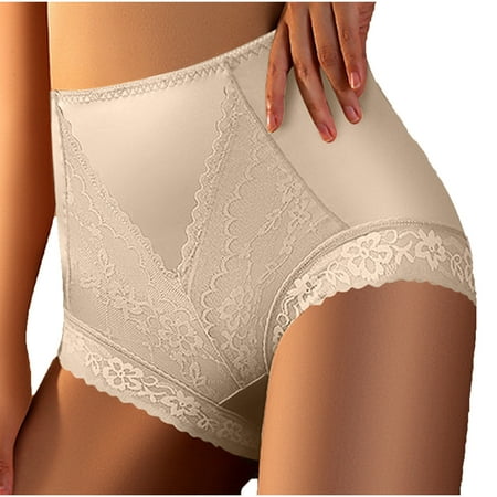 Scyoekwg Womens Underwear Solid Color Stretchy Comfort High Waisted Underwear Ladies Underpants Knickers Hipster Panties (Beige M)
