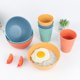 thumbnail image 2 of Modelo naranja: juego de platos de silicona, juego de vajilla, caja de comida para bebé con cuchara, tenedor y babero, vasos de silicona, 2 of 5