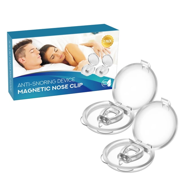 Graflsoa Magnetic Anti-Snoring Nose Clips, EVA Material, 2-Pack in Color Box, Lightweight & Portable Snoring Solution