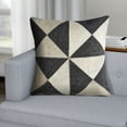 thumbnail image 2 of Ox Bay Whitley Charcoal/White Geometric Faux Hide Adult Decorative Throw Pillow Cover, 2 of 6