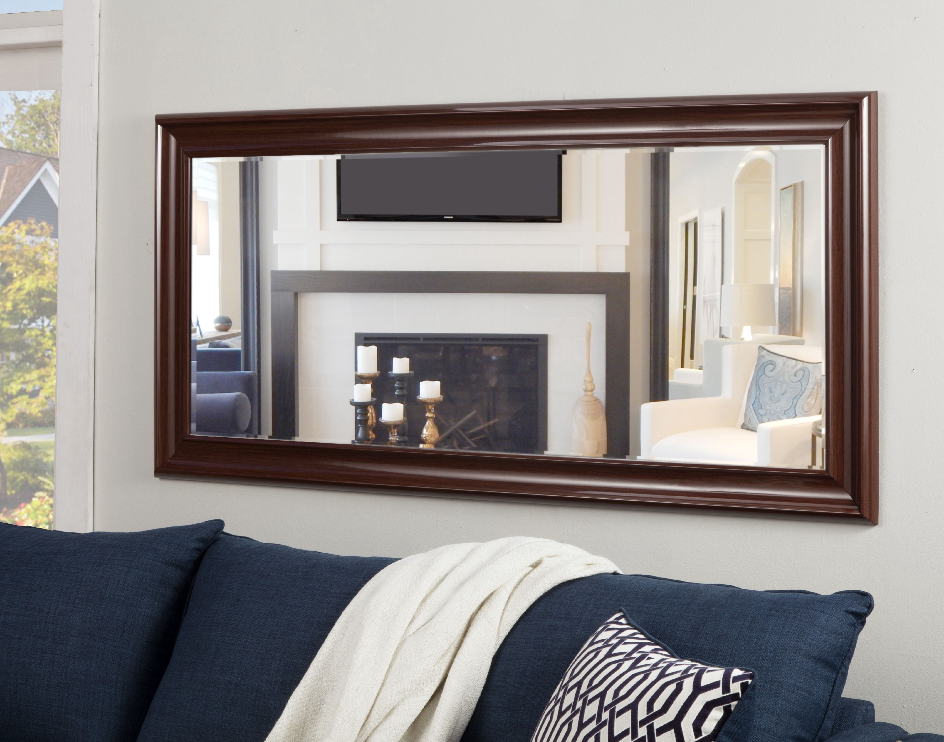 Full Length Leaner Mirror, 65"x31", Cherry, by Martin Svensson Home