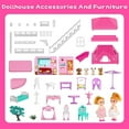 thumbnail image 2 of FUJILI Dollhouse Toys for Girls, 6 Rooms Doll House Furnitures with Slide, Doll House Play for Girls Age 3+ (24.8" x 24.4" x 33.4"), 2 of 6