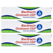 3 Pack -Dynarex Bacitracin First Aid #1163 Antibiotic Ointment 1oz Tube Each