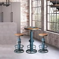 thumbnail image 3 of LOKKHAN Industrial Bar Table 38.6"-48.4" Height Adjustable Swivel Round Wood Tabletop 23.7" Dia, Kitchen Dining Office Coffee Bistro Pub Table (Aged Blue), 3 of 7