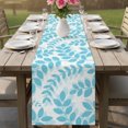 thumbnail image 6 of Table Runners 90 Inches Long Dress Scarves, Cyan Blue Leaves Farmhouse Coffee/Dining/Kitchen Table Decor Table Runner for Living Room, Summer Farmhouse Botanical Boho Branch 13x90 Inch, 6 of 9