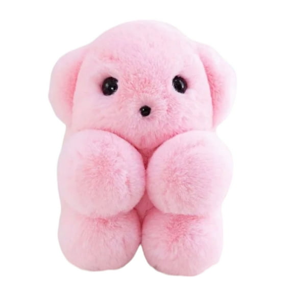 5Banglesandabow Bear Plush Purse with Matching Headband Light Pink