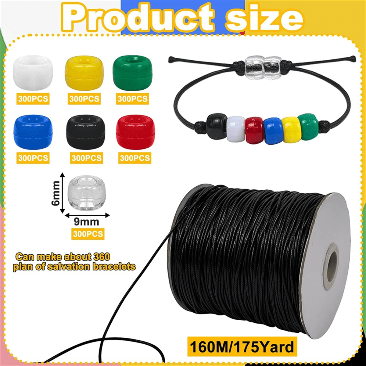 2100pcs Beaded Bracelet Making Kit School Crafts Holiday Bible School Supplies Religious Crafts