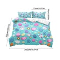 thumbnail image 3 of Deeceymbur Queen Size 3 Piece Easter Bedding Set Cartoon Rabbit Egg Pattern Microfiber Duvet Cover Pillowcases Soft Holiday Decor, 3 of 6