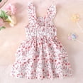 thumbnail image 3 of Valcatch Baby Girls' and Toddler Ruffle Sleeve Button Down Floral Pattern Layered Dress Summer Beach Sundress, 3 of 7