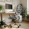 thumbnail image 3 of SCRAWLGOD Palm Zebra Print Breathable Computer Office Chair Cover Easy to Install Seat Covers for Office Chairs Comfortable Anti-Dust High Back Chair Slipcovers, L, 3 of 7