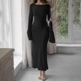 thumbnail image 1 of Vestido largo ajustado con cordones, vestido largo para mujer, vestido de fiesta elegante para club Ygjytge Negro T M para Mujer, 1 of 8