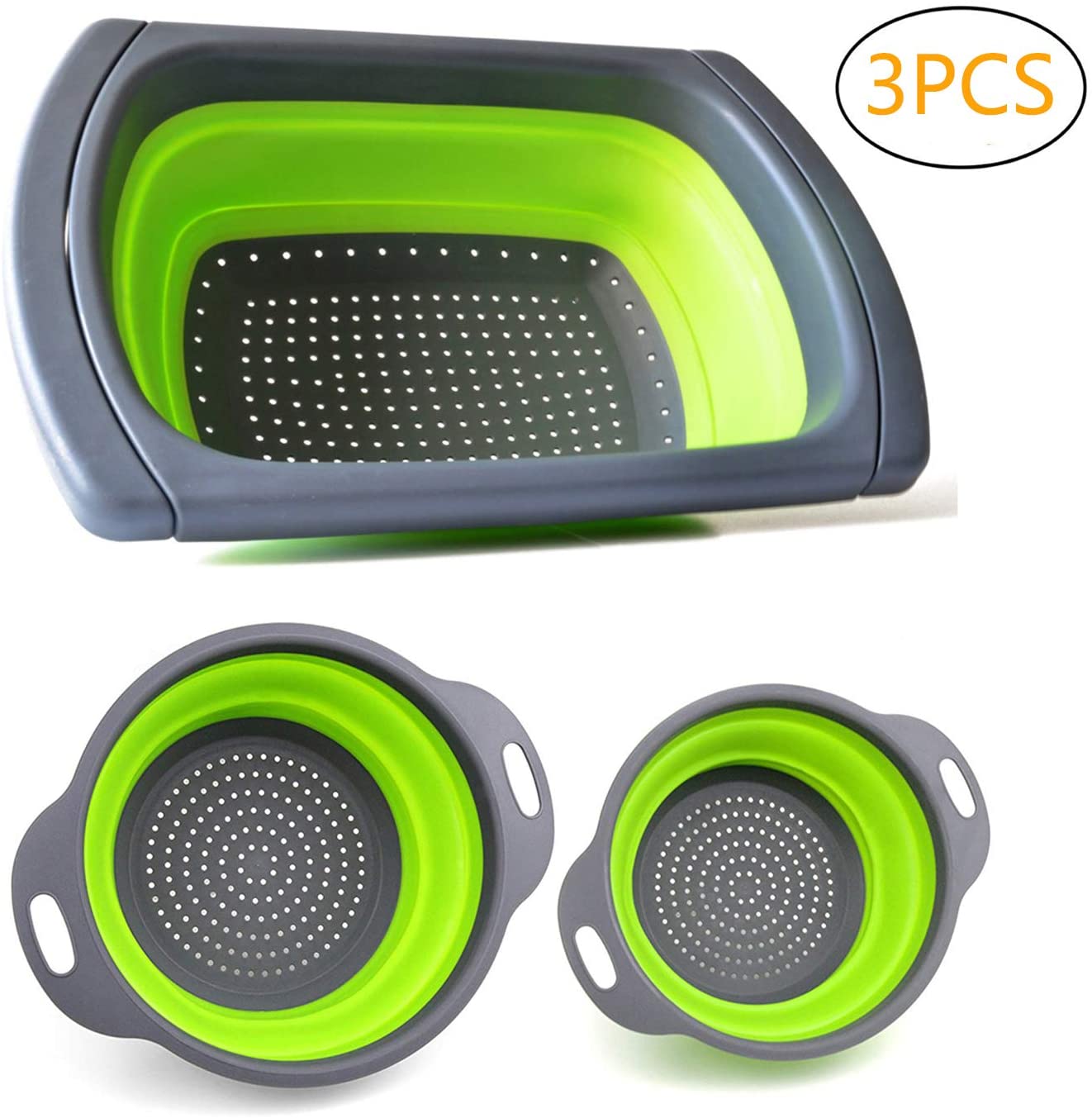 Foldable Colander Sieve Set Foldable Colander Over The Sink Vegtable