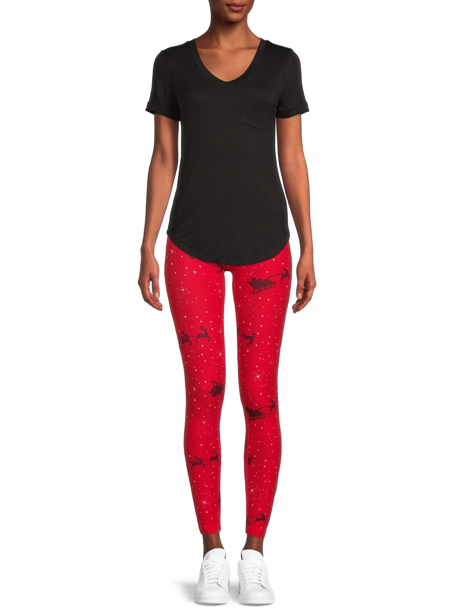Derek Heart Juniors' Christmas Holiday Brushed Yummy High-Rise Leggings, 2-Pack
