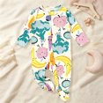 thumbnail image 2 of Nwiuh Baby Sleep and Play Footed Pajamas One-piece Sleeper Jumpsuit Zip-front Pjs Organic Cotton for Baby Girls, Unisex (Light Yellow, 6-9 Months), 2 of 4
