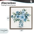 thumbnail image 4 of Stupell Industries Farmhouse Pastel Blue Bouquet Foliage Brown Floating Frame Canvas Art, 25 x 25, by Carol Robinson, 4 of 8