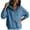 Light Blue, variant on MexChoioe Hoodie Denim Jacket for Womens Drawstring Vintage Denim Fabric Hoodies Full Zip Long Sleeve Hooded Jean Coat with Pockets