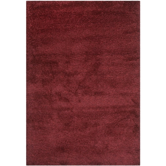 SAFAVIEH California Plush Solid Shag Area Rug, Maroon, 5'3" x 7'6"