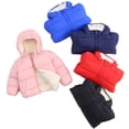 thumbnail image 3 of QUDDERR Baby Kids Girls Boys Winter Fleece Jackets with Hooded Toddler down Cotton Coats Warm Lined Puffer Outerwear for 6 Months - 8 Years, 3 of 9