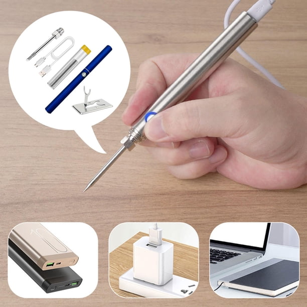 Plancha Batería 1100mAh Temperatura Regulable con Funda Protectora Eléctrica C Cola soldador electrico