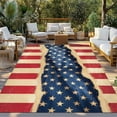 thumbnail image 3 of Fsddascl Red Blue American Flag Outdoor Rug for Patio/Deck/Porch, Non-Slip Large Area Rug 5 x 8 Ft, Vintage Stars and Stripes Indoor Outdoor Rugs Washable Area Rugs, Reversible Camping Rug Carpet, 3 of 5