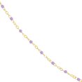 thumbnail image 4 of Gold Plated 18-inch Adjustable Violet Purple Enamel Bead Chain Necklace for Women, 4 of 6