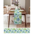 thumbnail image 3 of Ldtrchee Blue Green Coral Table Runner 70 Inches, Ocean Coastal Tropical Sea Ombre White Bed Runner Dresser Scarves Tabletop for Indoor Outdoor Parties/Ceremony/Banquet, 13" x 70", 3 of 8