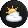 Text Emoji Sun Cloud Spare Tire Cover for Jeep RV 29 Inch