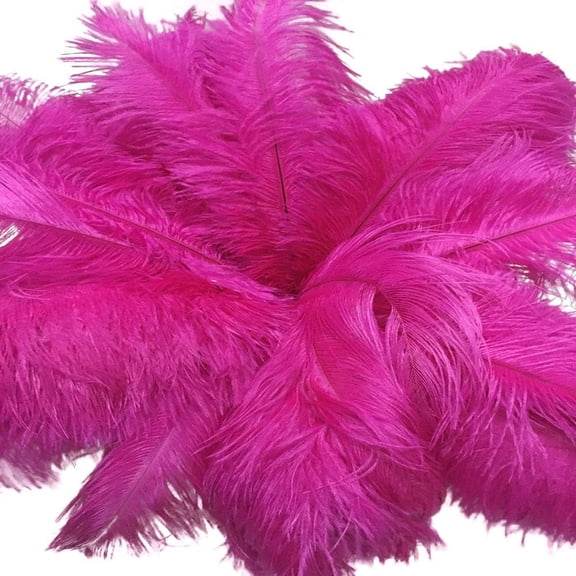 AABABUY 10pcs Ostrich Feathers 18-20 inch (45-50cm) for Home Wedding Party Decoration (Dark Pink)