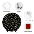 thumbnail image 4 of Bingfone Gold Dog Paw Print Bone China Dinner Decorative Plates,Handmade Ceramic Dinner Plate with Stand for Home Club-8in, 4 of 6