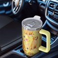 thumbnail image 6 of OBREWU Golden Retrievers and Flowers Tumbler with Handle and Lid,Golden Retrievers and Flowers 40oz Double Wall Vacuum Insulated Tumbler,Cups Gift for Women and Men, 6 of 7