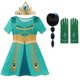 thumbnail image 1 of Vestido de princesa Jasmine de Aladdín y la lámpara mágica para niña, disfraz de princesa árabe para fiesta de cumpleaños, vestido de baile de Cosplay de Halloween Fivean unisex, 1 of 2