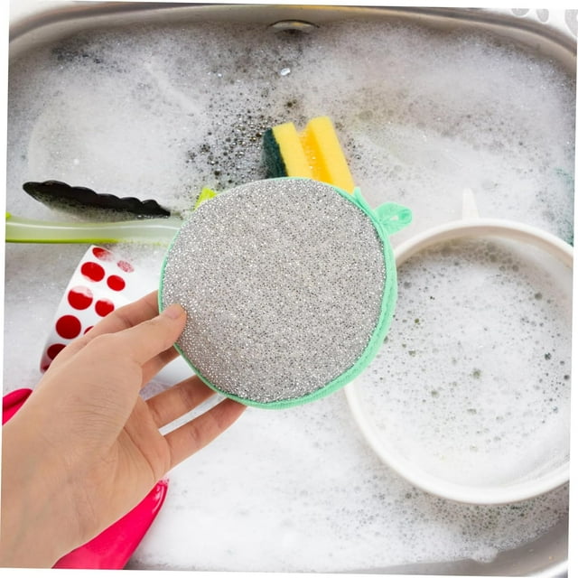 Esponja para Platos Antirayaduras Doble Cara 5 Piezas Verde Multiusos Resistente sin Olor para Cocina Limpieza Doméstica