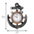 thumbnail image 4 of Anchor and Ships Wheel Nautical Themed Wall Clock, Silent No Tick Movement by Timely Furnishings, 4 of 5