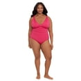 Time and Tru Women's and Women's Plus Size Solid Plunge V Neck One