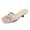 Pink, variant on Womens Kitten Heels Sandals Square Open Toe Strappy Low Heel Slides Slip on Backless Mules Comfortable Summer Dress Shoes Black Size 8