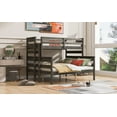 thumbnail image 6 of Gray Wood Twin XL Over Queen Bunk Bed - Solid Pine & MDF, Ladder, Bedroom Furniture, Space-Saving Design, No Box Spring Needed, 84"L, 6 of 21