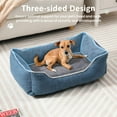 thumbnail image 2 of Royalcraft Small Dog Bed with Anti-slip Bottom, Cat Bed with Removable Washable Cover, Plush Pet Bed for Dogs and Cats, Cute Dog Pillow Bed, Calming Cat Couch Bed for Indoor, Outdoor, Blue, 2 of 8