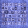 thumbnail image 1 of Ahgly Company Machine Washable Indoor Square Abstract Blue Modern Area Rugs, 8' Square, 1 of 4