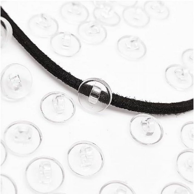 LOVEVER Plastic Sewing Shank Buttons Round Clear Transparent 10mm(3/8”) Dia 200 PCs